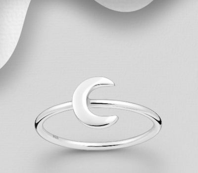 925 Sterling Silver Moon Ring