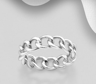 925 Sterling Silver Links Ring