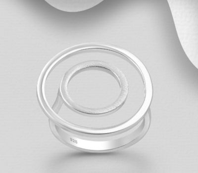 925 Sterling Silver Matt Circle Ring