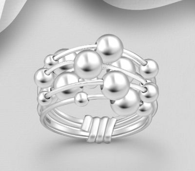 925 Sterling Silver Ball Wrap Ring