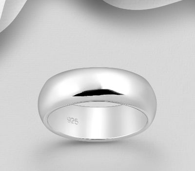 925 Sterling Silver Band Ring, 7 mm Wide