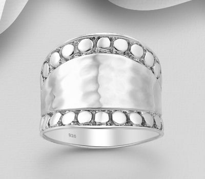 925 Sterling Silver Hammered Ring