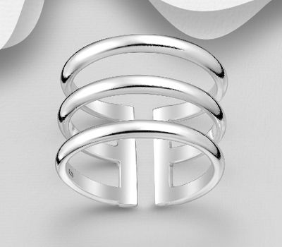 925 Sterling Silver Adjustable Layered Ring