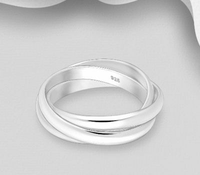 925 Sterling Silver Interlock Ring