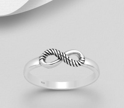 925 Sterling Silver Oxidized Infinity Ring