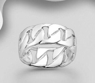 925 Sterling Silver Links Ring