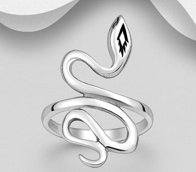 925 Sterling Silver Snake Ring Band