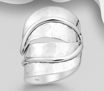925 Sterling Silver Adjustable Leaf Ring