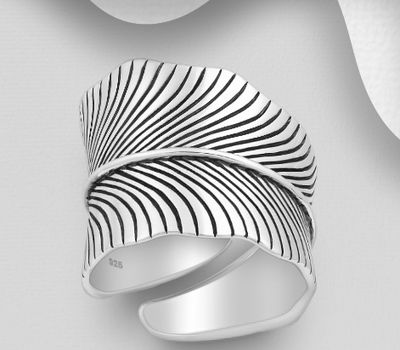 925 Sterling Silver Wrap Leaf Ring