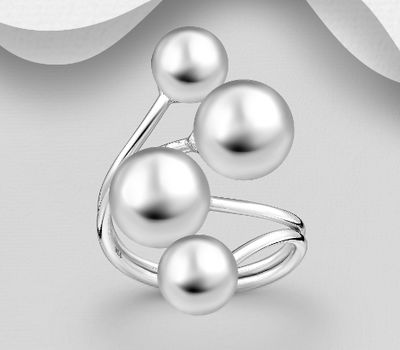 925 Sterling Silver Adjustable Ball Ring