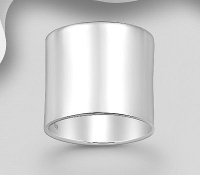 925 Sterling Silver Band Ring, 18 mm Wide