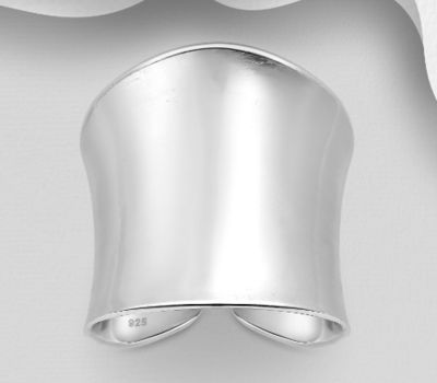 925 Sterling Silver Adjustable Long Ring