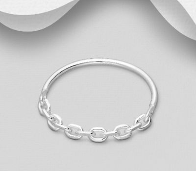 925 Sterling Silver Links Ring