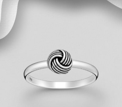 925 Sterling Silver Oxidized Knot Ring