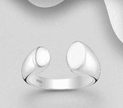 925 Sterling Silver Adjustable Matt Ring