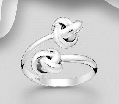 925 Sterling Silver Adjustable Knot Ring