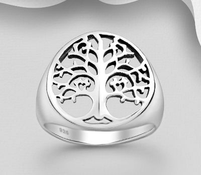 925 Sterling Silver Tree Of Life Ring