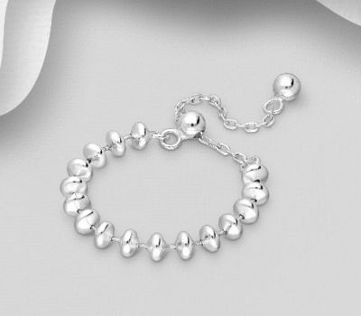 925 Sterling Silver Adjustable Bead Ring