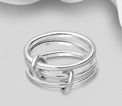 Set of 3 Sterling Silver Stack Ring