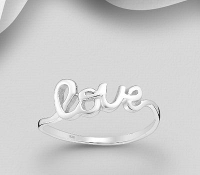 925 Sterling Silver Message Ring, with 