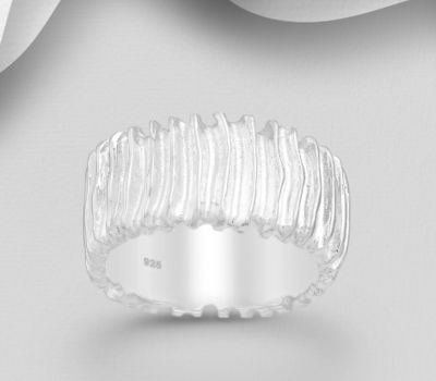 925 Sterling Silver Band Ring, 10 mm Wide.