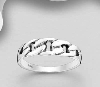 925 Sterling Silver Links Ring