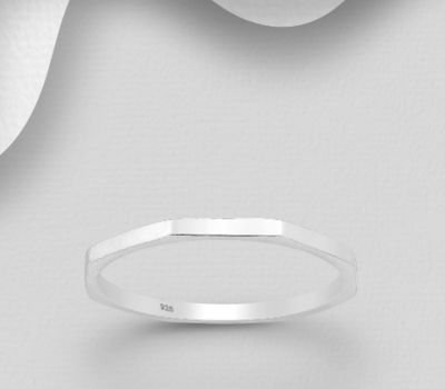 925 Sterling Silver Band Ring, 1 mm Wide.