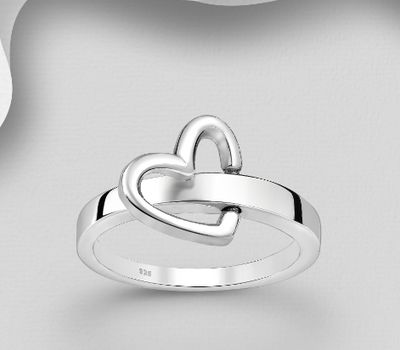 Şəkli böyütmək üçün tiklayın 925 Sterling Silver Heart Ring