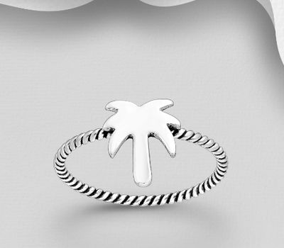 925 Sterling Silver Coconut Tree Ring