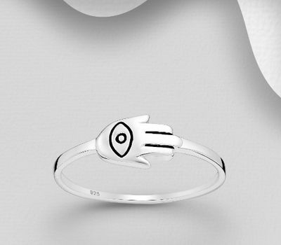 925 Sterling Silver Hamsa Ring