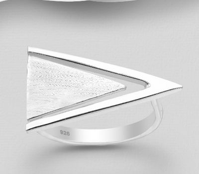 925 Sterling Silver Matt Triangle Ring