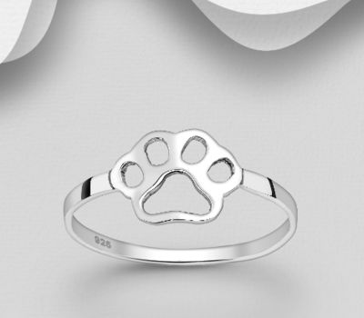 925 Sterling Silver Paw Ring