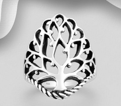 Sterling silver tree ring.