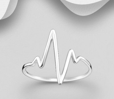 925 Sterling Silver Heartbeat Ring