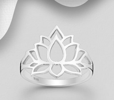 925 Sterling Silver Lotus Ring