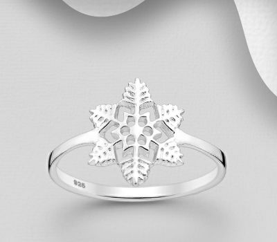 925 Sterling Silver Snowflake Ring