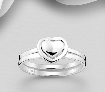 925 Sterling Silver Stack Heart Ring