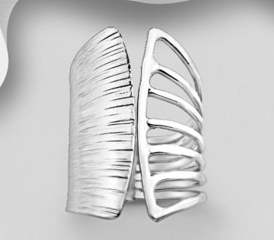 925 Sterling Silver Adjustable Patterned Ring