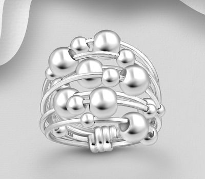 925 Sterling Silver Ball Wrap Ring