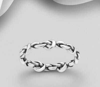 925 Sterling Silver Oxidized Love Knot Ring