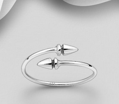 925 Sterling Silver Adjustable Spike Ring