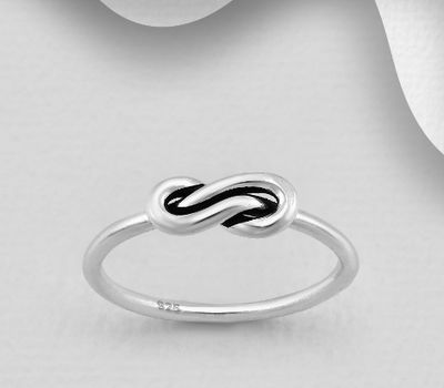 925 Sterling Silver Oxidized Knot Ring
