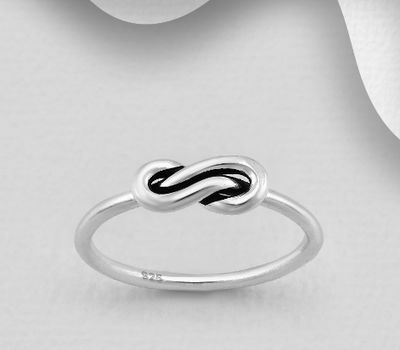 925 Sterling Silver Oxidized Knot Ring