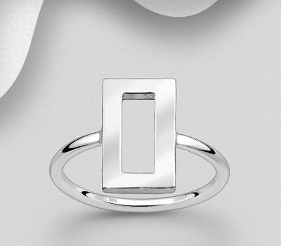 925 Sterling Silver Rectangle Ring