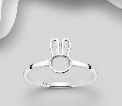 925 Sterling Silver Rabbit Ring