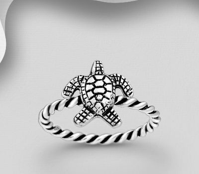 925 Sterling Silver Turtle Ring