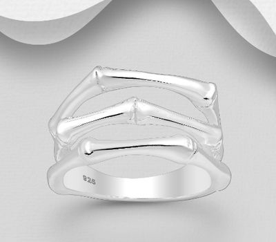 925 Sterling Silver Bamboo Layered Ring