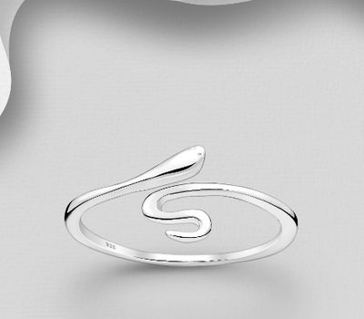 925 Sterling Silver Snake Adjustable Ring