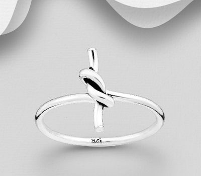 925 Sterling Silver Oxidized Knot Ring