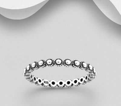 925 Sterling Silver Oxidized Circle Band Ring